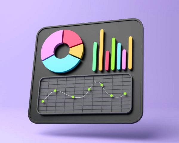 Darstellung von einem Tortendiagramm und Balkendiagramm